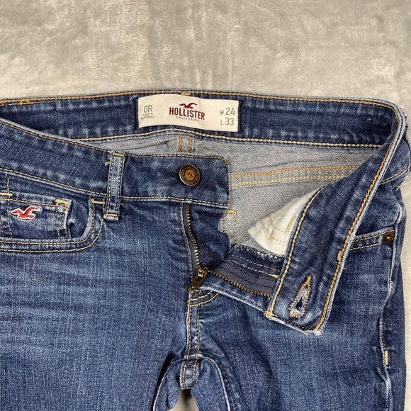 Hollister California Womens Jeans Size 24W 33L Bootcut Blue Denim - Picture 4 of 11